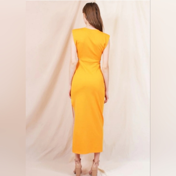 Sleeeveless women orange midi dress - Picture 4 of 7